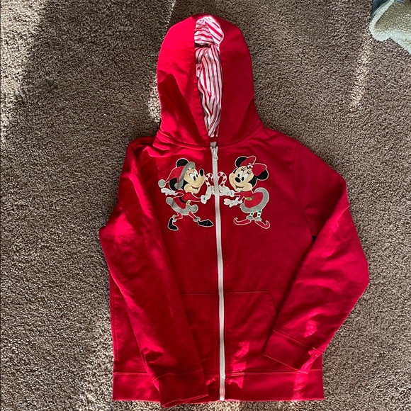 Disney Other - Disney World Parks Holiday Red Hoodie with Mickey and Minnie
